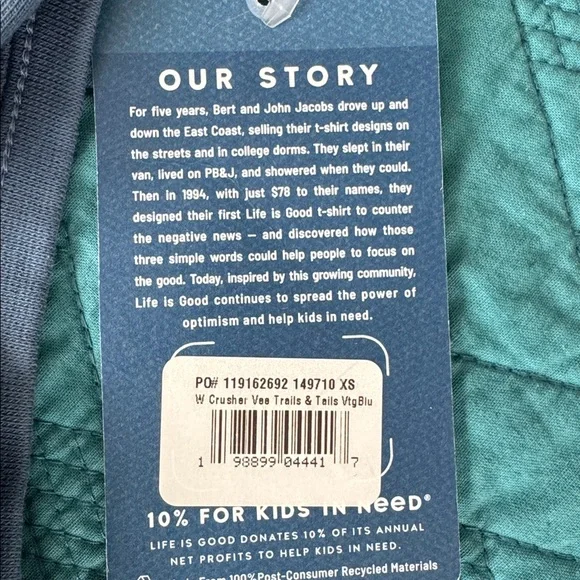 Life Is Good Slate T-Shirt with Boot Tracks and Paw Prints - Picture 7 of 7